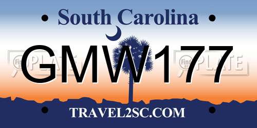 GMW177 South Carolina License Plate