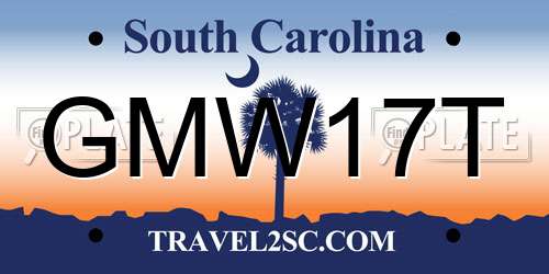 GMW17T South Carolina License Plate