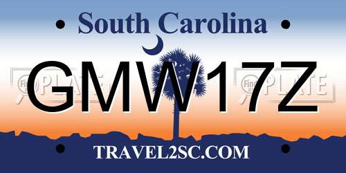 GMW17Z South Carolina License Plate