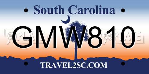 GMW810 South Carolina License Plate