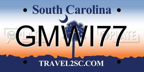 GMWI77 South Carolina License Plate