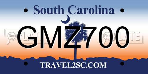 GMZ700 South Carolina License Plate
