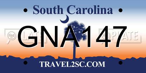 GNA147 South Carolina License Plate