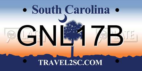 GNL17B South Carolina License Plate