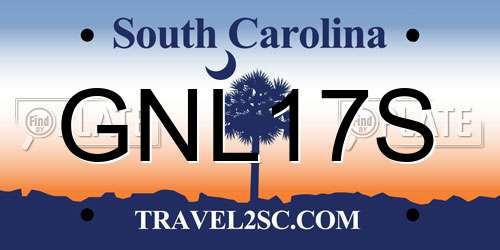 GNL17S South Carolina License Plate
