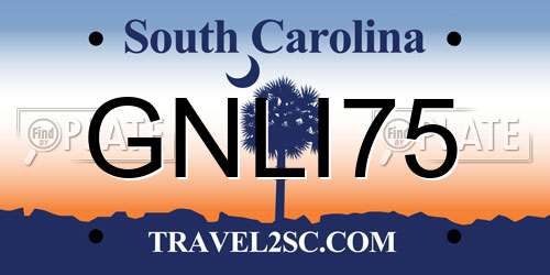GNLI75 South Carolina License Plate