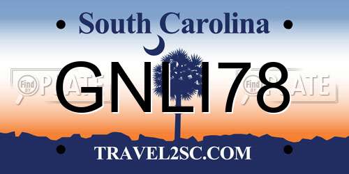 GNLI78 South Carolina License Plate