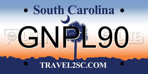 GNPL90 South Carolina License Plate