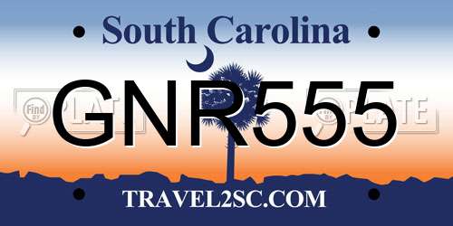 GNR555 South Carolina License Plate