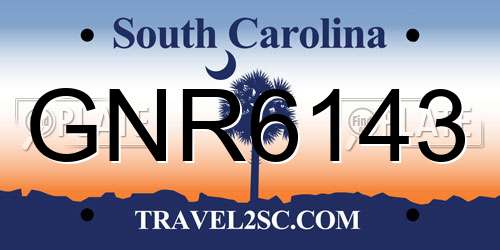 GNR6143 South Carolina License Plate