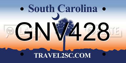 GNV428 South Carolina License Plate