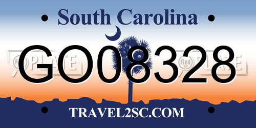GO08328 South Carolina License Plate