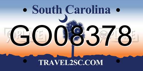 GO08378 South Carolina License Plate