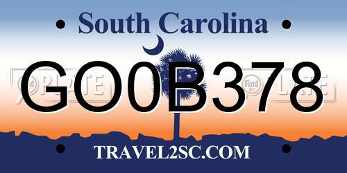 GO0B378 South Carolina License Plate