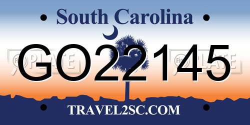 GO22145 South Carolina License Plate