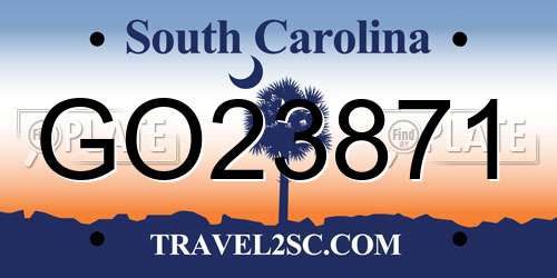 GO23871 South Carolina License Plate