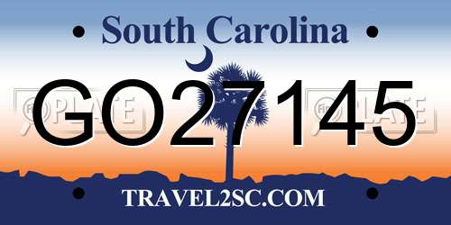 GO27145 South Carolina License Plate