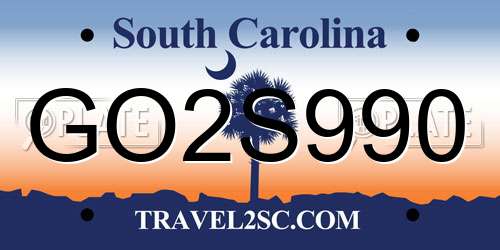 GO2S990 South Carolina License Plate