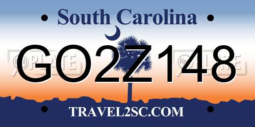 GO2Z148 South Carolina License Plate