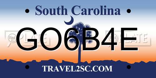 GO6B4E South Carolina License Plate