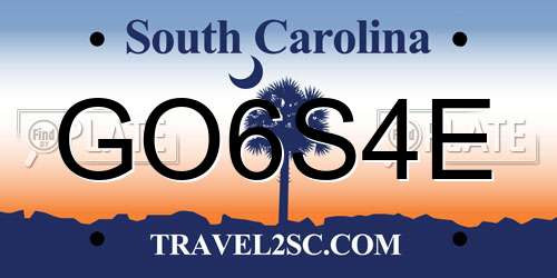 GO6S4E South Carolina License Plate