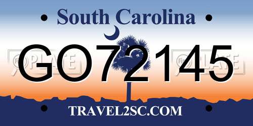 GO72145 South Carolina License Plate