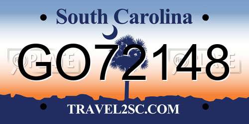 GO72148 South Carolina License Plate