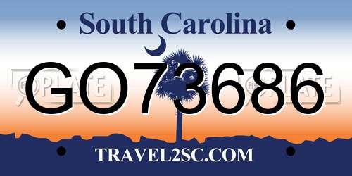 GO73686 South Carolina License Plate