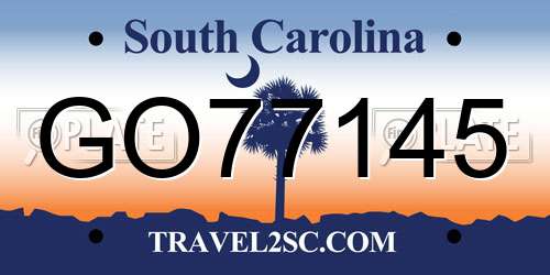 GO77145 South Carolina License Plate