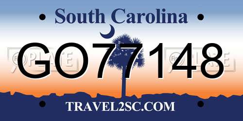 GO77148 South Carolina License Plate