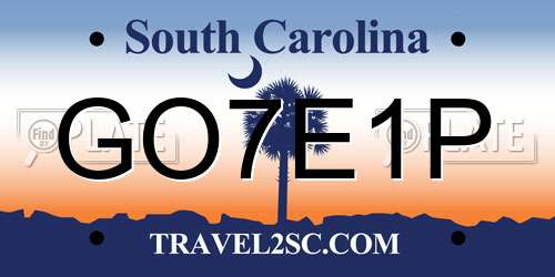 GO7E1P South Carolina License Plate