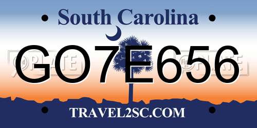 GO7E656 South Carolina License Plate