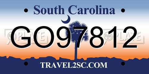 GO97812 South Carolina License Plate