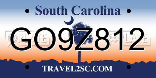 GO9Z812 South Carolina License Plate