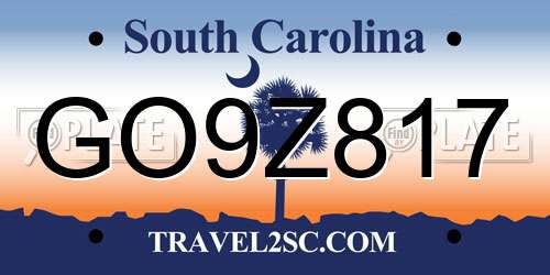 GO9Z817 South Carolina License Plate