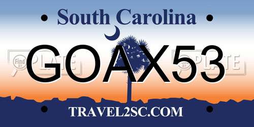 GOAX53 South Carolina License Plate