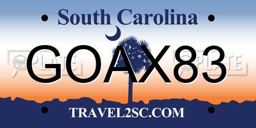 GOAX83 South Carolina License Plate