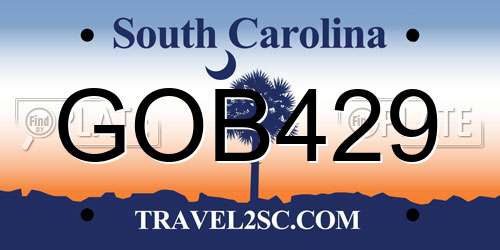GOB429 South Carolina License Plate