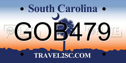 GOB479 South Carolina License Plate