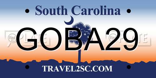 GOBA29 South Carolina License Plate