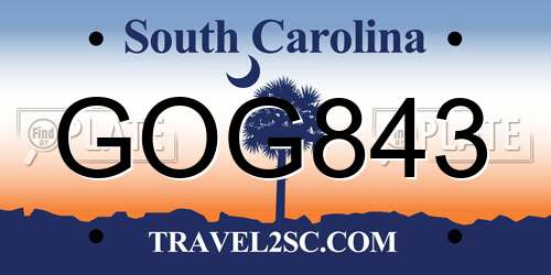 GOG843 South Carolina License Plate