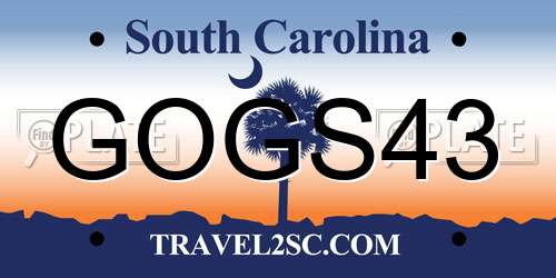 GOGS43 South Carolina License Plate