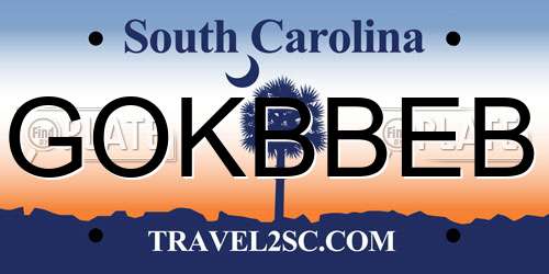 GOKBBEB South Carolina License Plate