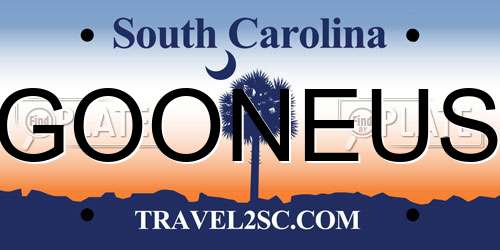 GOONEUS South Carolina License Plate