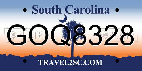 GOQ8328 South Carolina License Plate