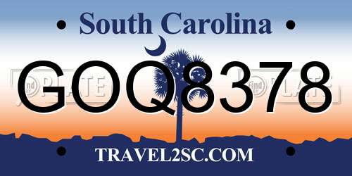 GOQ8378 South Carolina License Plate