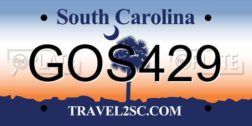 GOS429 South Carolina License Plate