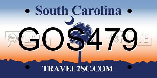 GOS479 South Carolina License Plate