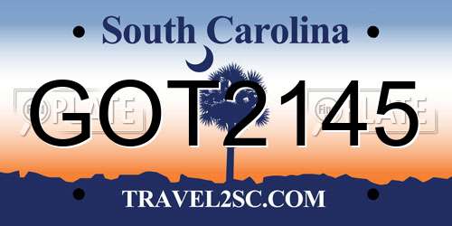 GOT2145 South Carolina License Plate