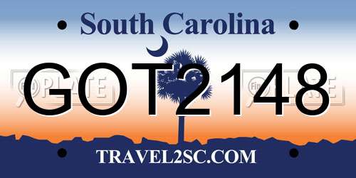 GOT2148 South Carolina License Plate